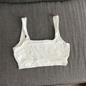Garage, white crop top, size S.